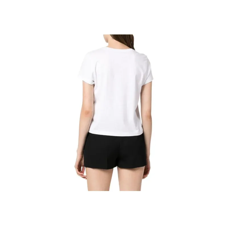 T By Alexander Wang Essential Jersey Puff Logo Shrunk Tee White-2