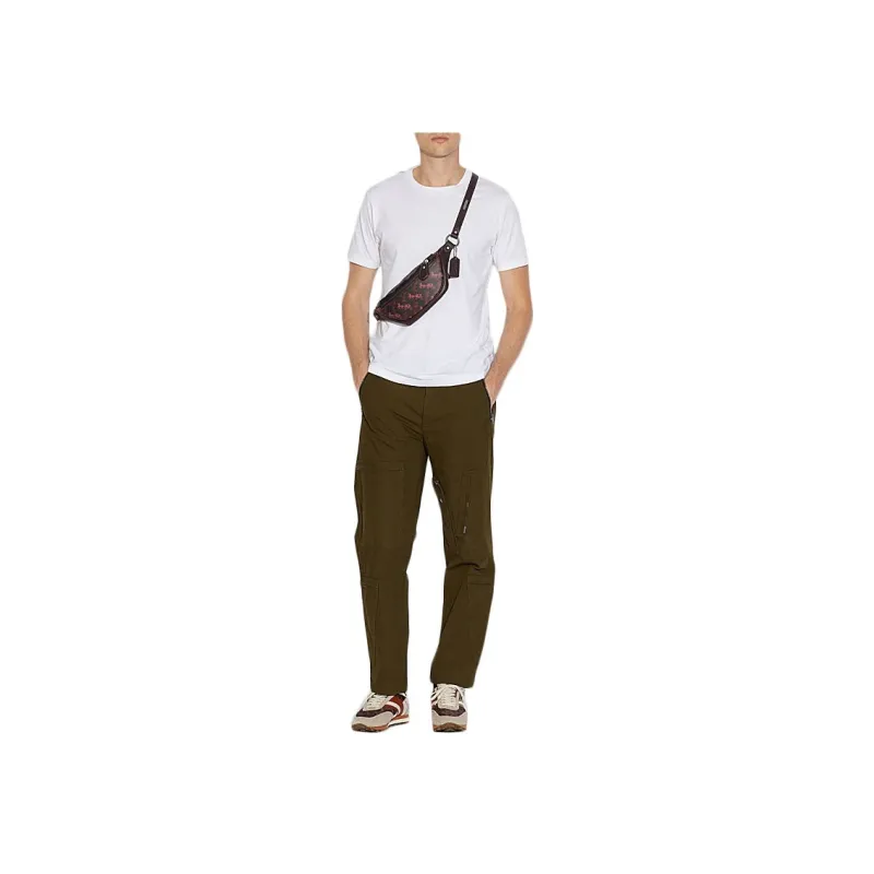 COACH Rivington Leather PVC Canvas Shoulder Bag, Crossbody Bag, Sling Bag, Fanny Pack Medium Size Men's Dark Coffee-3