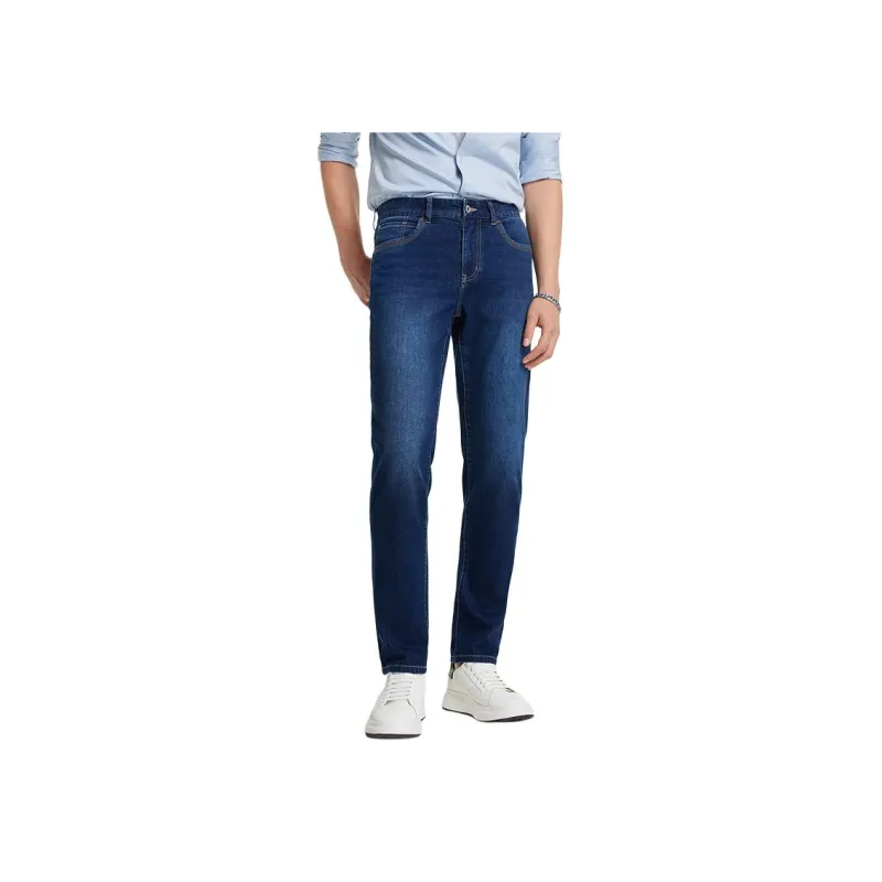 Jiumuwang Men's Pants Expert Comfort Jeans Men's Dark Blue-2