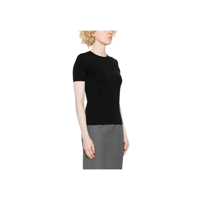 Givenchy Logo flocked T shirt-3