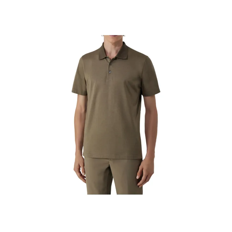 CANALI SS24 Polo Shirt Men's Beige Brown-1