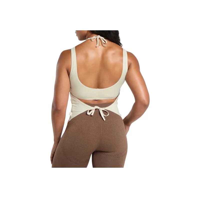 GYMSHARK Superset Tank Sport Vests Women's Light Umber White-1