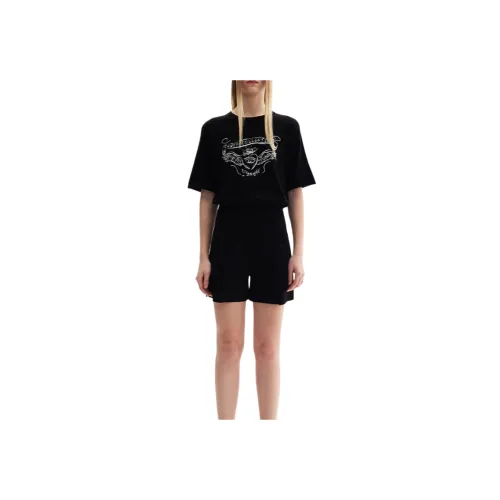 CRUSH COLLECTION 블랙 여성 캐주얼 반바지