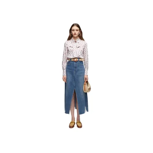 JORYAweekend 블루 여성 데님 롱 스커트