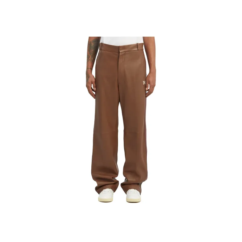 PALM ANGELS PA Monogram Leather Track Pants-1