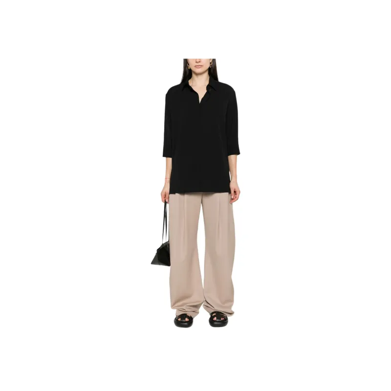THE ROW Elada Shirt In Viscose And Wool Shirt Women's Black-3