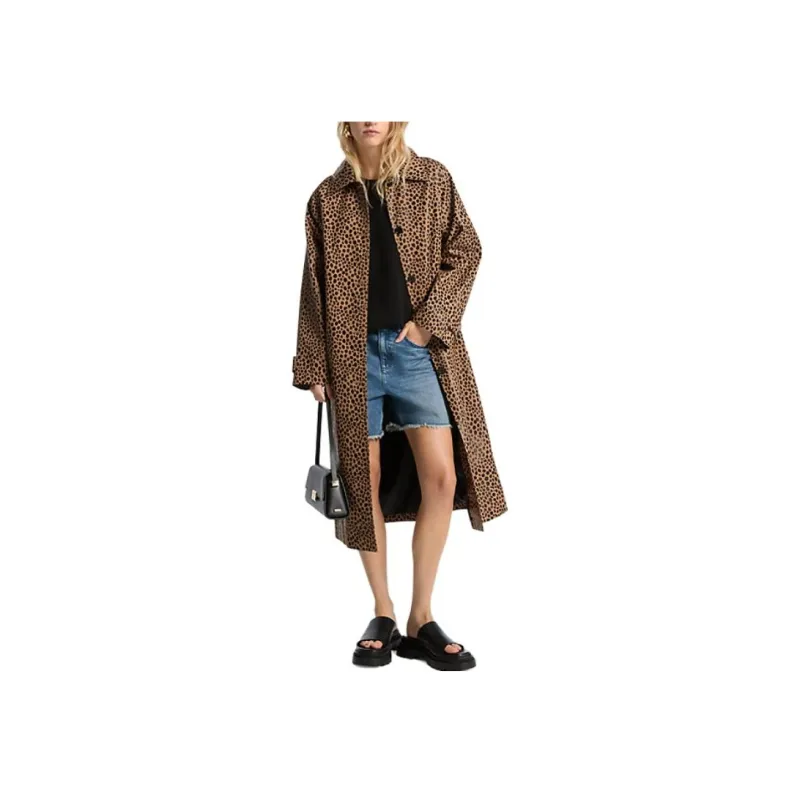 MICHAEL KORS Cheetah Print Balmacaan Coat-0