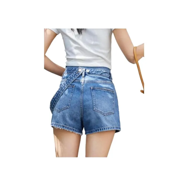 Ran and pure Denim Shorts Women's Blue-2
