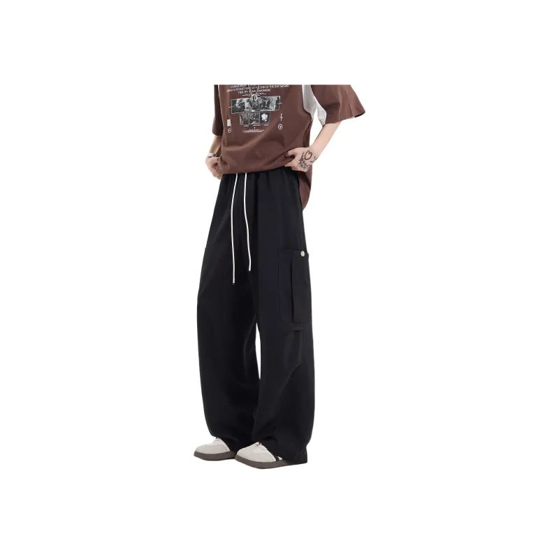 FONDLOOK Casual Pants Unisex Gray-2
