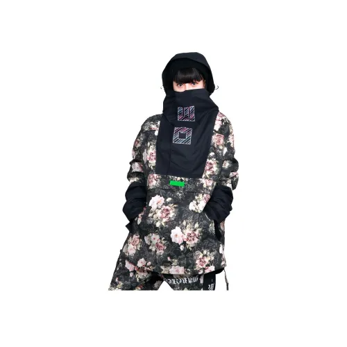 Marqleen 블랙 & 헤더 남녀공용 스키복 상의