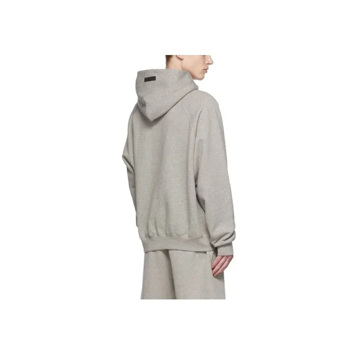 Fear Of God Essentials SS22 Gray Cotton Hoodie Dark Oatmeal Sweatshirt Men's Dark Oat-1