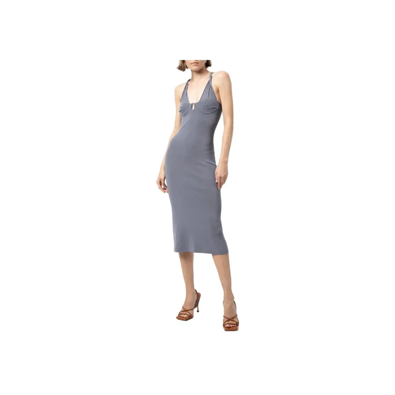 DION LEE Sleeveless Dresses Women's Light Gray Blue-1