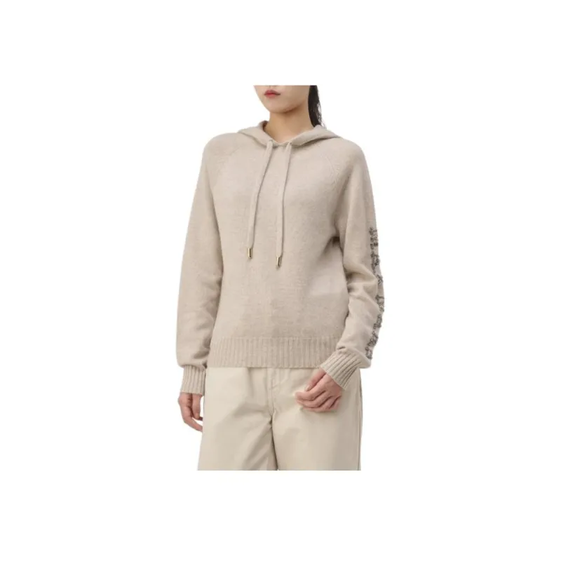 MaxMara Logo Embellished Knit Hoodie-1