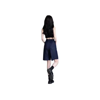 You Cow Me Pants Denim Shorts Women's Denim Blue