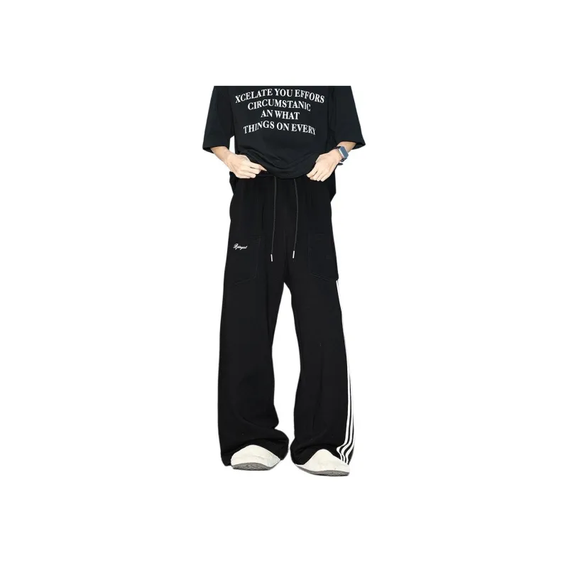 NEVER RULE Casual Pants Unisex Navy Blue-2