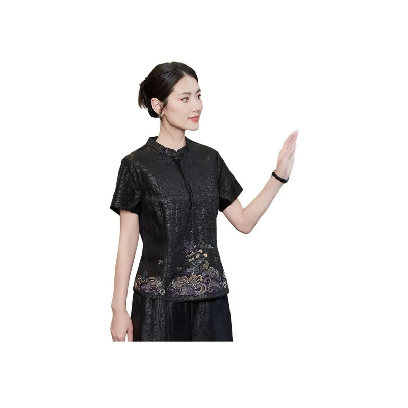 Yi Mengyuan Shirt Women's Black-3
