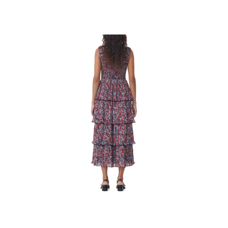 GANNI Floral print Layered Midi Dress-3