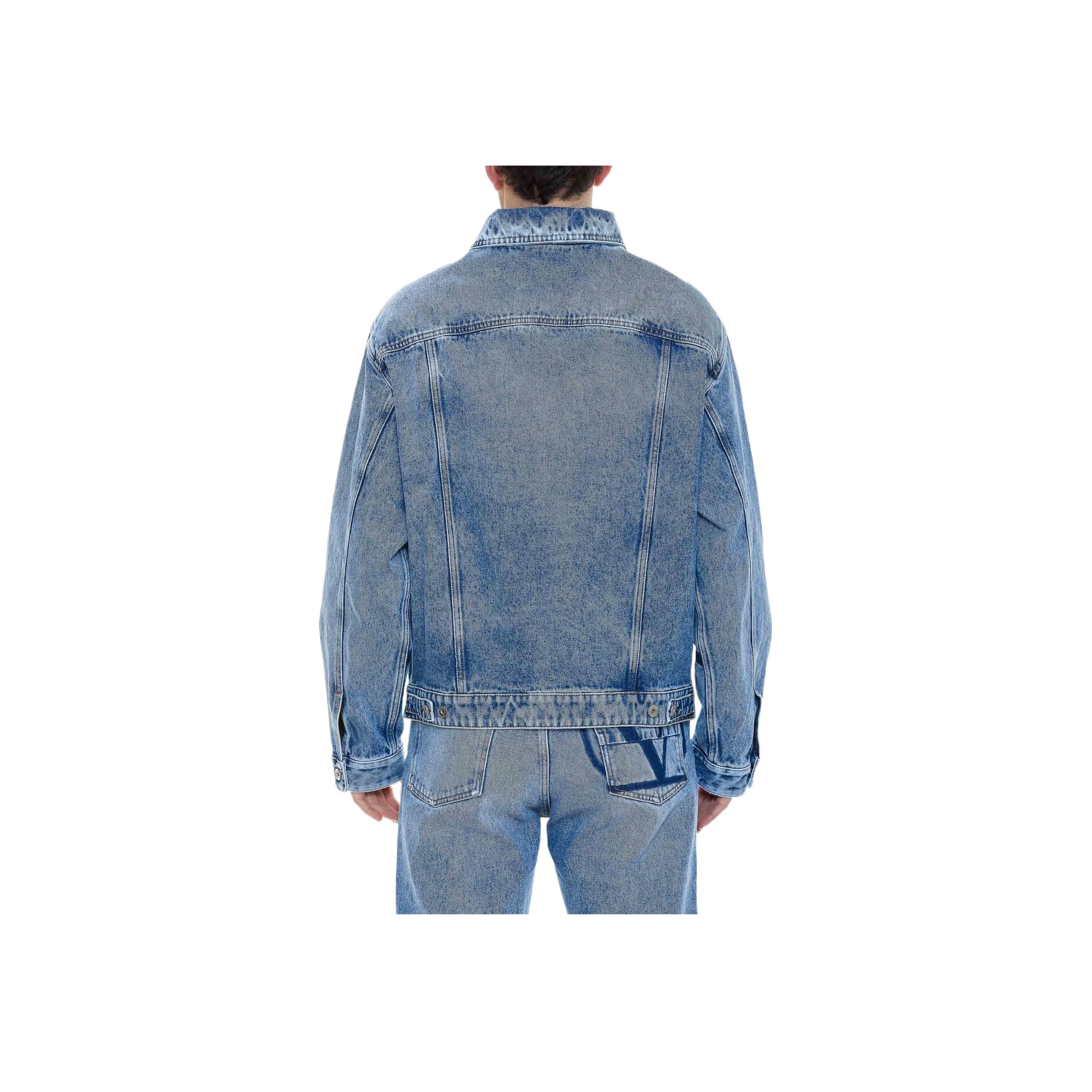 Valentino Denim Jackets Men Blue - POIZON