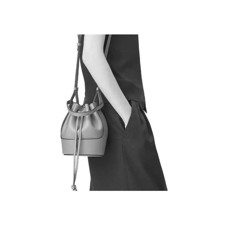 LOEWE Balloon Nappa Cow Leather Bucket Bag, Handbag, Shoulder Bag, Crossbody Bag Mini Women's Cotton White-4
