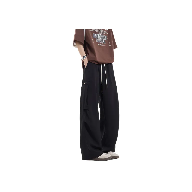 FONDLOOK Casual Pants Unisex Gray-1