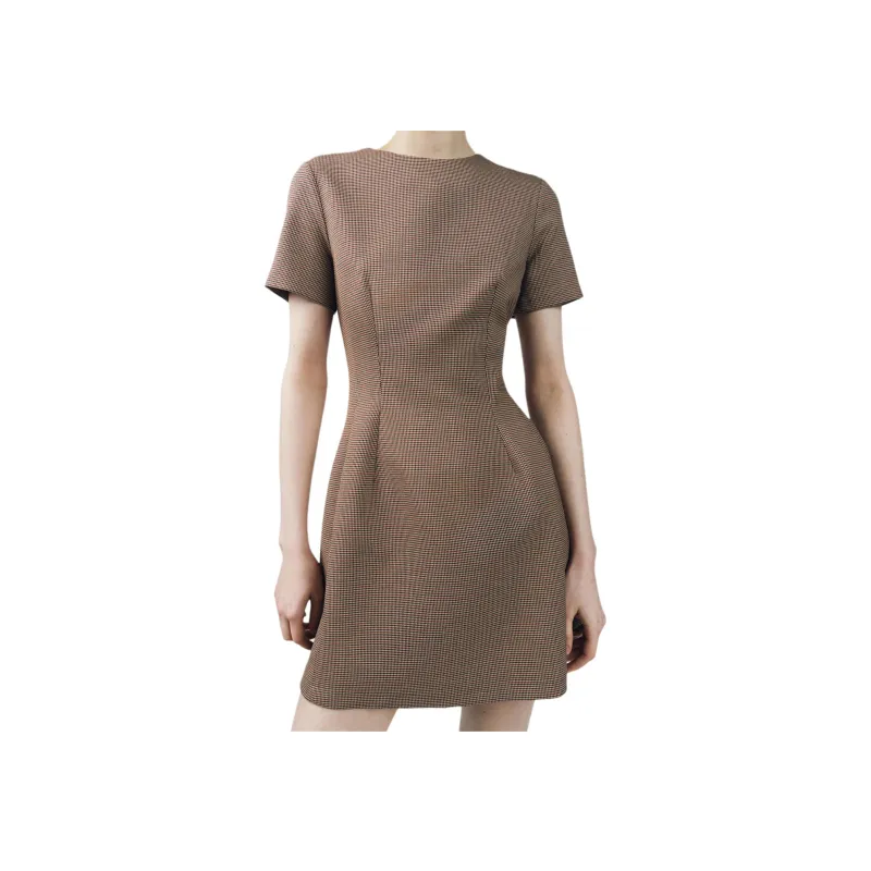 ZARA ZW Series Short Sleeved Dress Women's Toffee-4