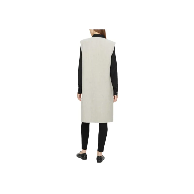 THEORY Vests Women's Gray White Mixed Color-2