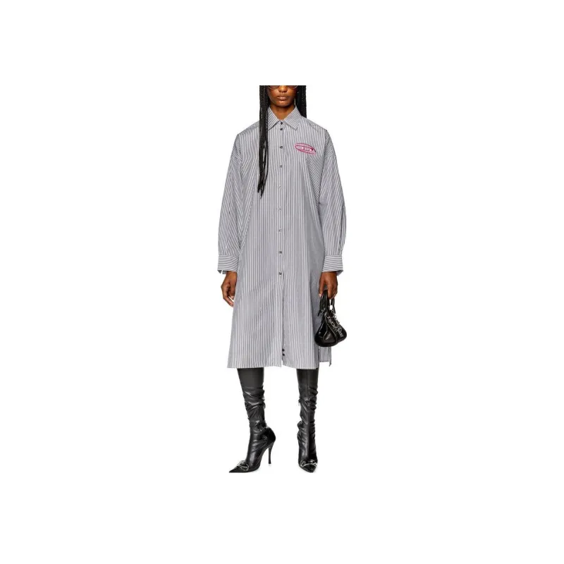 DIESEL Long-Sleeved Dresses Women's Black/White-1