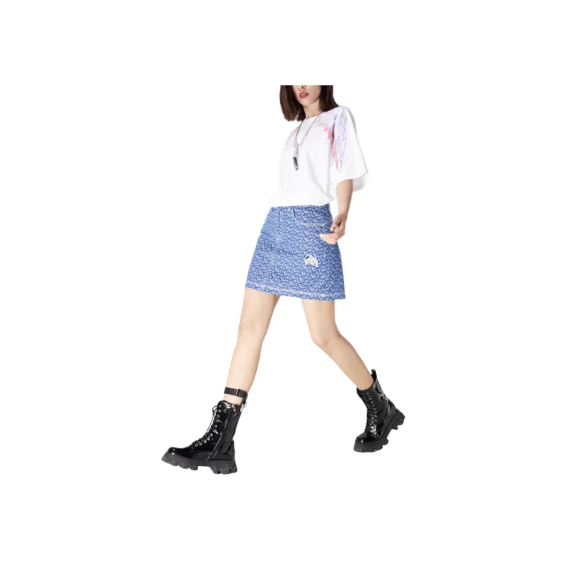 Boy London Denim Short Skirts Women's Blue-4