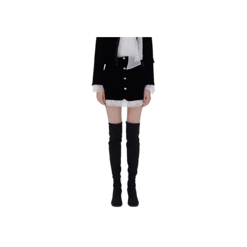 JORYA 블랙 여성 캐주얼 숏 스커트
