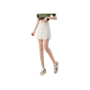 ORIGIN Denim Short Skirts Women's Beige Apricot
