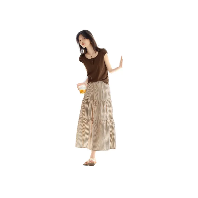 XWI Skirt Set Women's Brown Top/Coffee Skirt-3