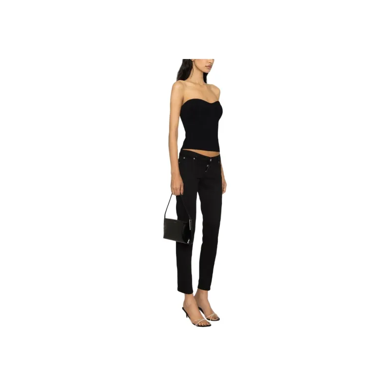 DSQUARED 2 Logo Patch Straight Leg Jennifer Jeans-3