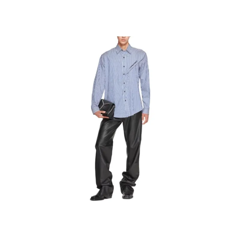 Y/Project Logo embroidered Striped Shirt-2