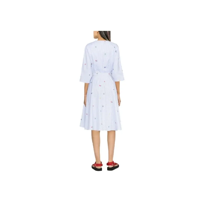 KENZO SS23 Long Sleeved Dress Women's Blue-1