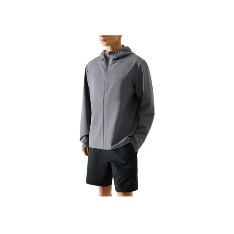 Anta Running Collection Water-Resistant Wear-Resistant Windproof Windbreaker Jacket Men's Trail Gray-0