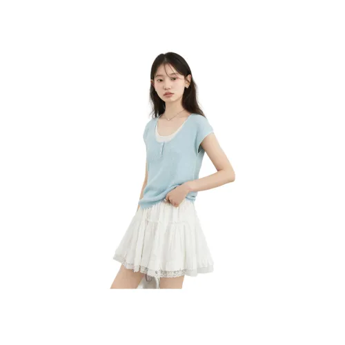 CHIC VEN Distant 스카이 블루 여성 티셔츠