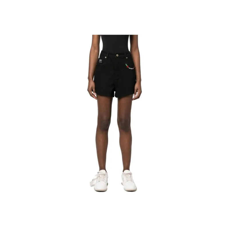 VERSACE JEANS COUTURE Denim Shorts Women's Black-1