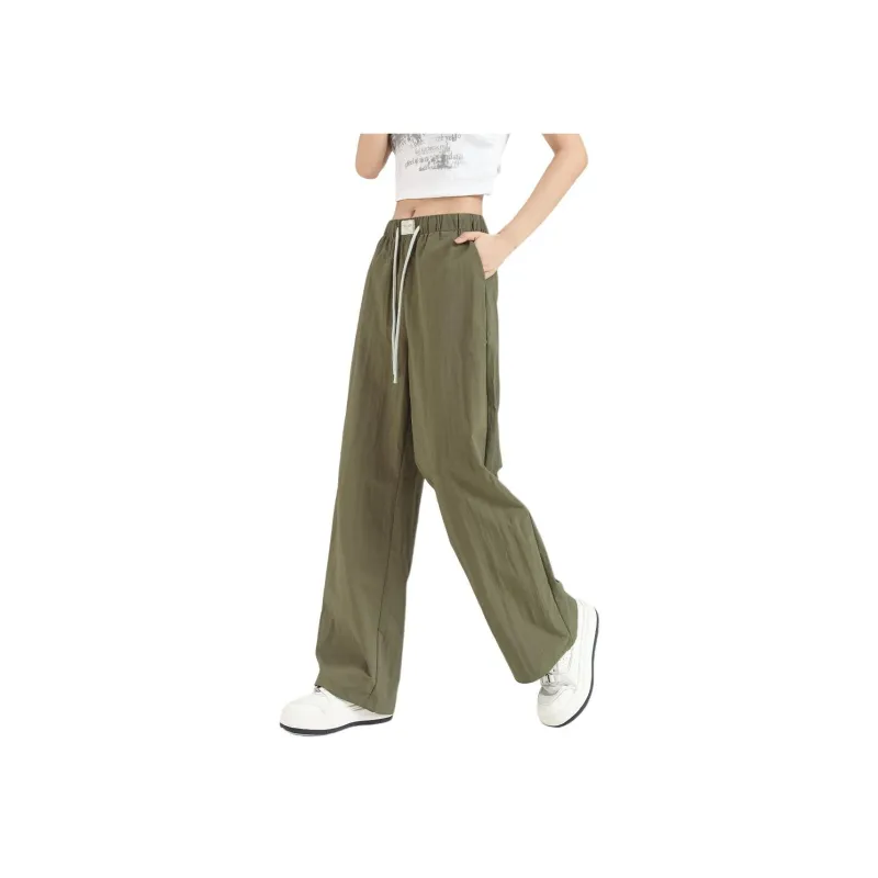 Tonlion Casual Pants Women's Gray Pea Green-26