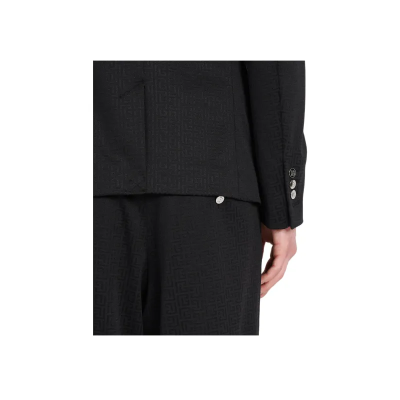 BALMAIN Logo Button Double Breasted Blazer-2