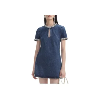 Self portrait Embellished Denim Mini Dress