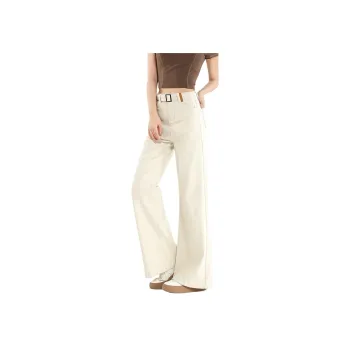 FAWENXIANGZI Jeans Women's Ecru