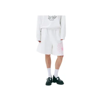 MARDI MERCREDI SS25 OVERSIZED SWEAT BERMUDA FLOWER_WHITE PINK Casual Shorts Korean Style Women's White Pink