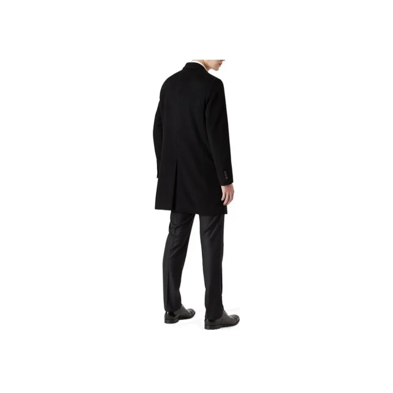 EMPORIO ARMANI Coat With Lapels In Beaver Cashmere-1