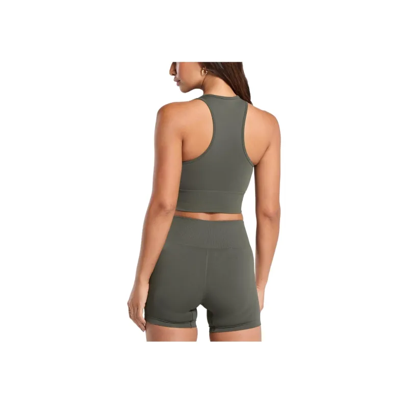 GYMSHARK Everyday Seamless Crop Tank Sport Vests Women's Green-1