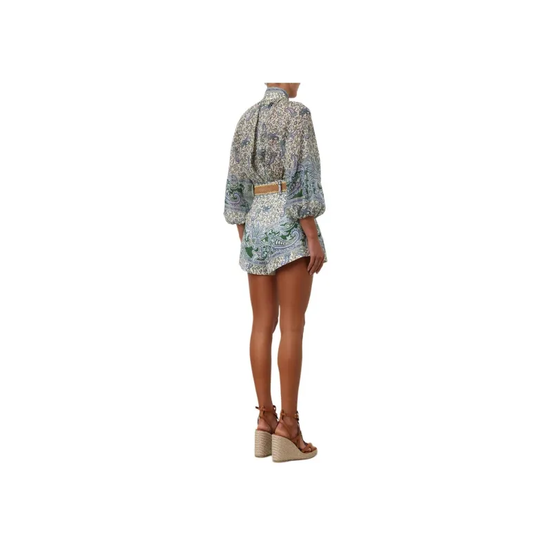 Zimmermann Ottie Tuck Linen Shorts-3