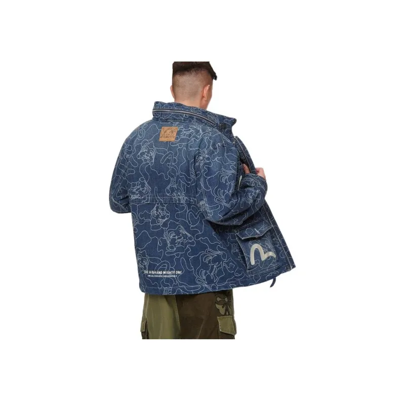 EVISU Denim Jacket Men's Denim Blue-4