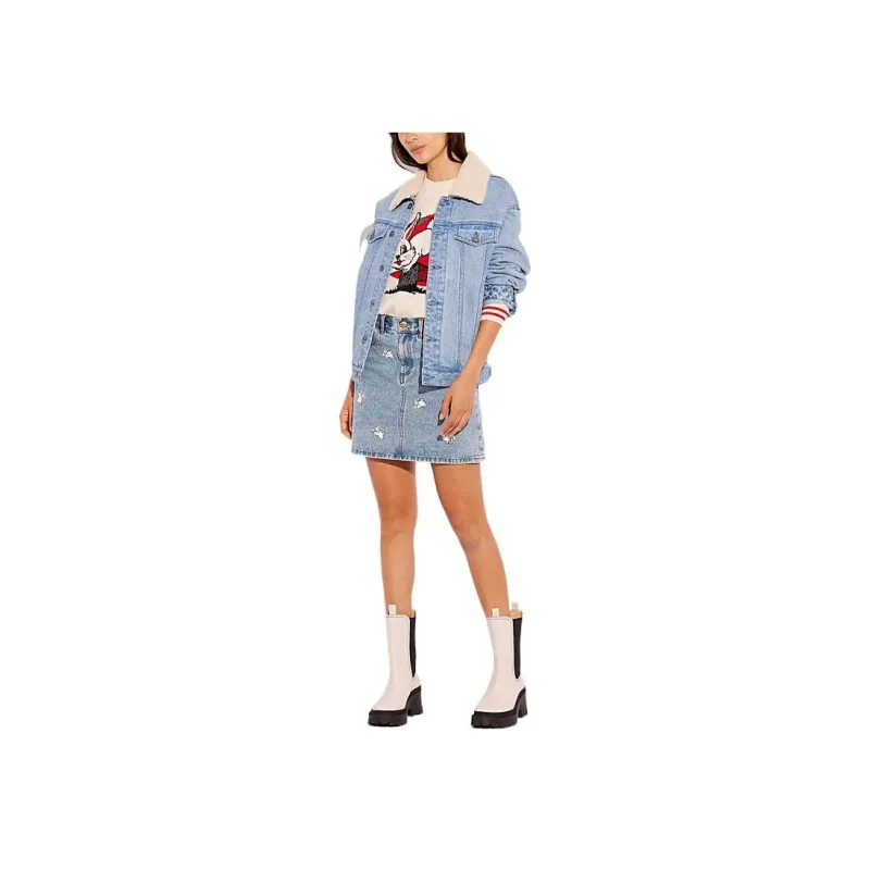 COACH Coach X White Rabbit FW22 FW22 Denim Short Skirts Women's Denim Blue-1