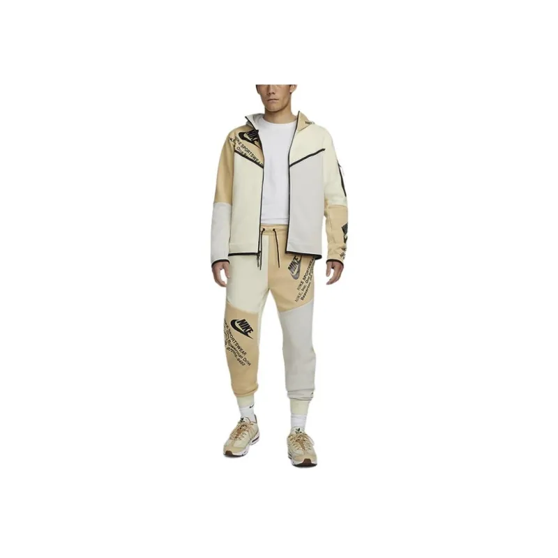 Nike Sportswear Tech Fleece Printed Full-Zip Hoodie Light Bone/Coconut Milk/Sesame/Black-3