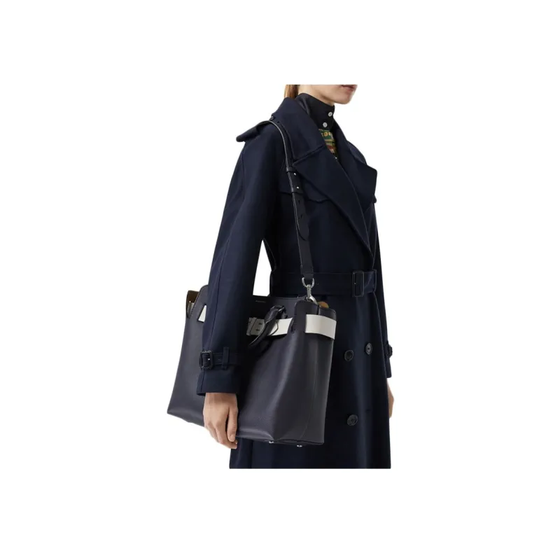 Burberry Cow Leather Shoulder Bag, Crossbody Bag, Handbag Women's Dark Blue-3