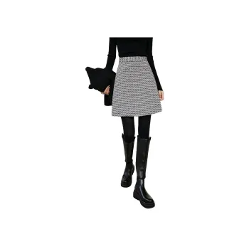 Late White Casual Short Skirts Women's Black